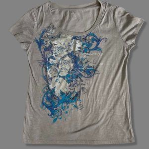 2000s maximalist floral grunge sigil tee shirt bay studio
